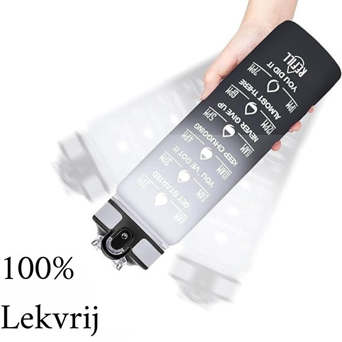 Waterfles – Met Tijden – Voor Hydratatie & Gezondheid