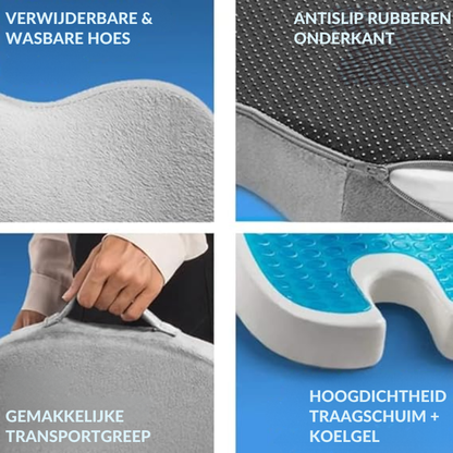 Ergonomisch Zitkussen – Gel- en Memory Foam – Voor Comfort en Ondersteuning