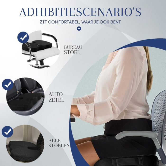 Ergonomisch Zitkussen – Gel- en Memory Foam – Voor Comfort en Ondersteuning