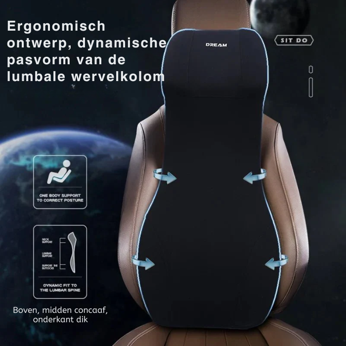 Auto rugsteun – Geheugenfoam – Ergonomisch – Geschikt voor Meeste Auto’s