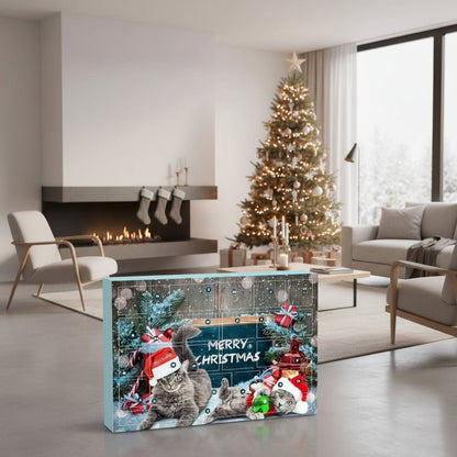 Kerst Adventskalender – 24 Deurtjes – Feestelijk Ontwerp met Katten