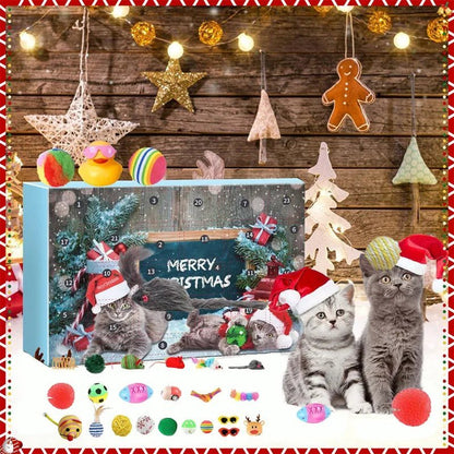 Kerst Adventskalender – 24 Deurtjes – Feestelijk Ontwerp met Katten