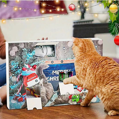 Kerst Adventskalender – 24 Deurtjes – Feestelijk Ontwerp met Katten