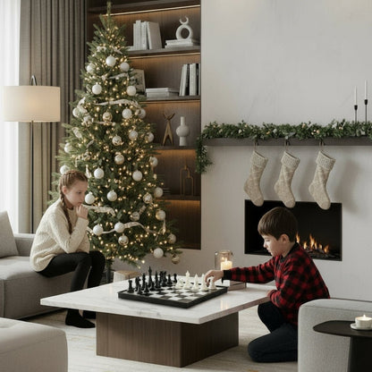 Schaakbord – Klassiek Ontwerp – Inclusief Zwarte en Witte Figuren – 32-delig