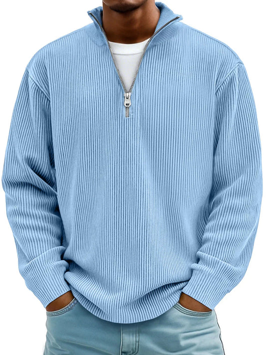 Heren Pullover – Met Rits – Gestreept Ontwerp – Voor Casual Gebruik