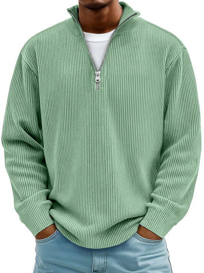 Heren Pullover – Met Rits – Gestreept Ontwerp – Voor Casual Gebruik
