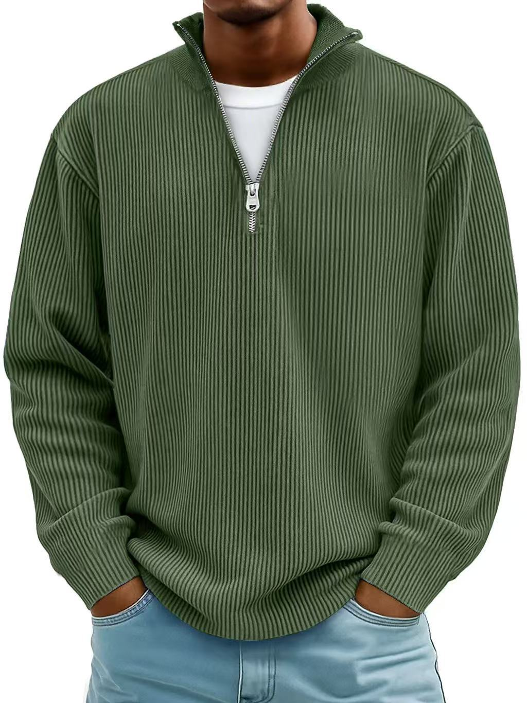 Heren Pullover – Met Rits – Gestreept Ontwerp – Voor Casual Gebruik