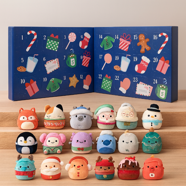 Squishmallows Christmas Adventskalender 2025 - 24 Schattige Pluche Figuren