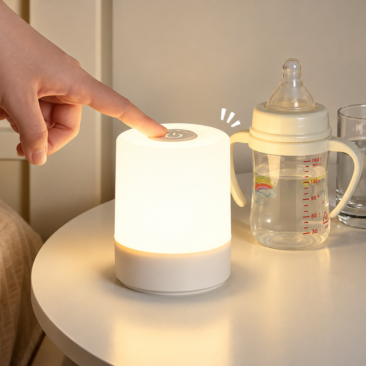 Fittershape LED Night Light – dimbaar & oplaadbaar voor het nachtkastje
