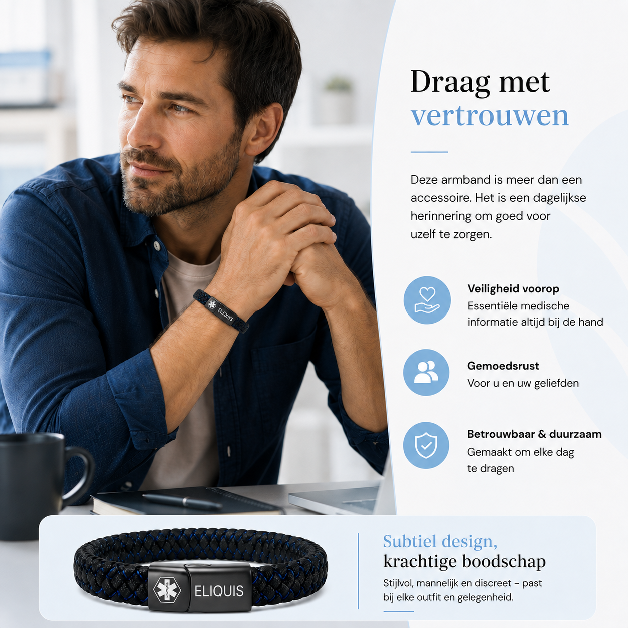 Fittershape Eliquis Bracelet – medische alertheid voor bloedverdunners
