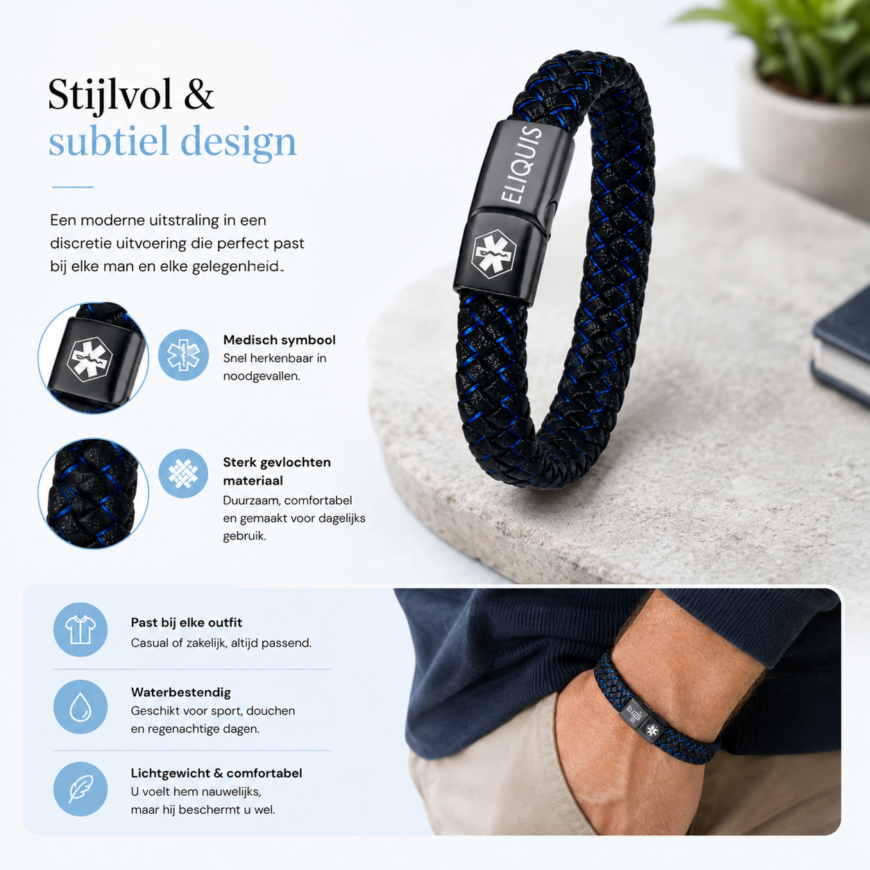 Fittershape Eliquis Bracelet – medische alertheid voor bloedverdunners