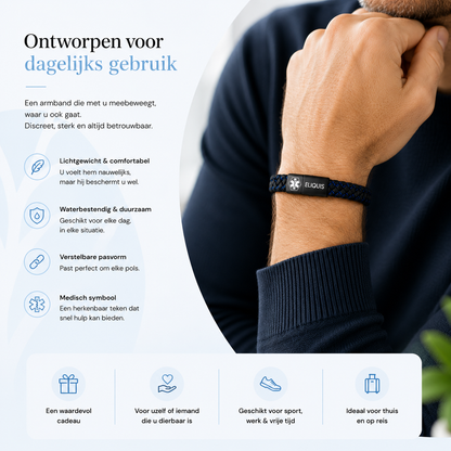 Fittershape Eliquis Bracelet – medische alertheid voor bloedverdunners