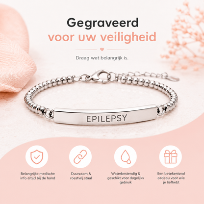 Fittershape Custom Engraved Medical Alert Bracelet – met eigen tekst