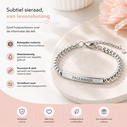 Fittershape Custom Engraved Medical Alert Bracelet – met eigen tekst