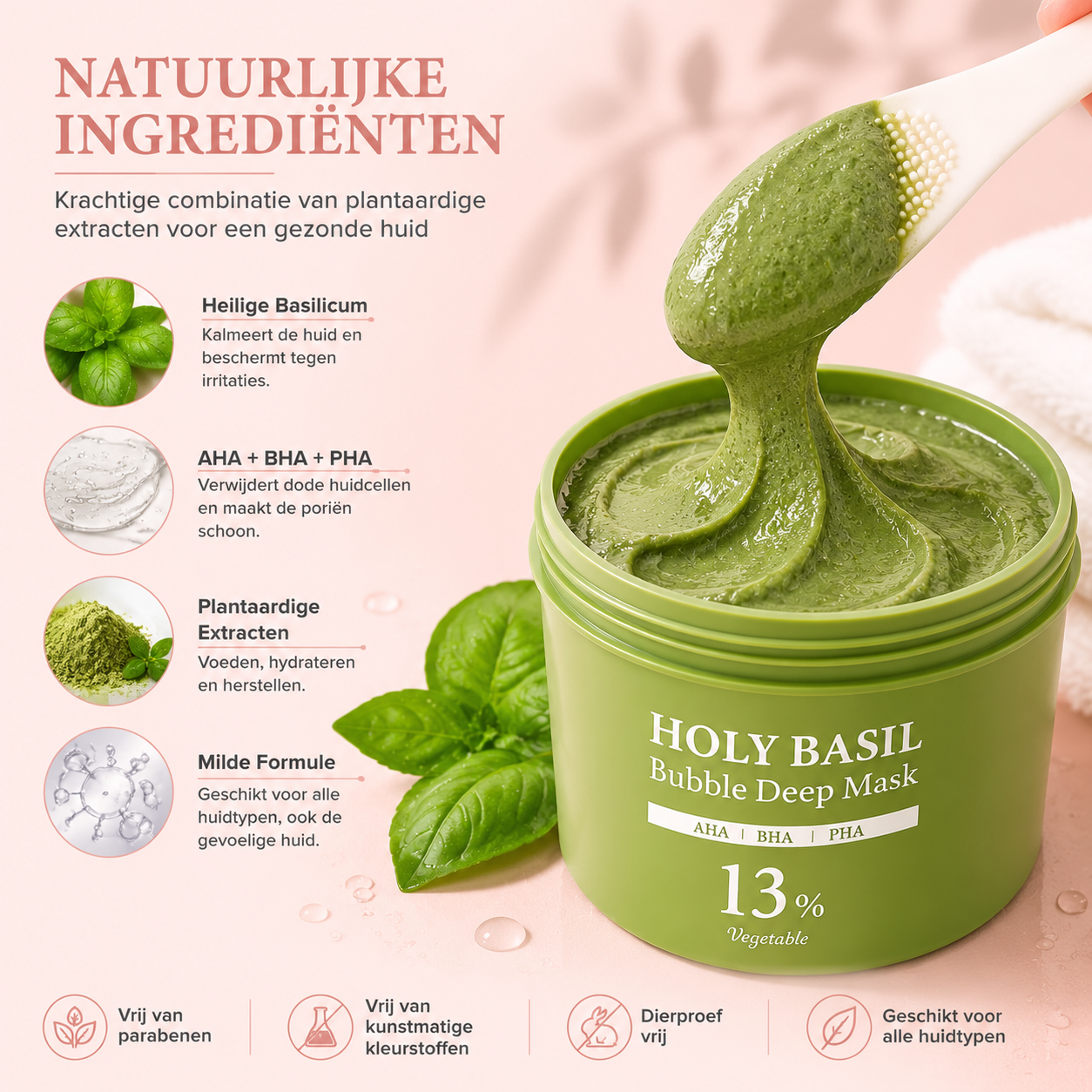 Fittershape Holy Basil Bubble Mask – zuiverend & kalmerend