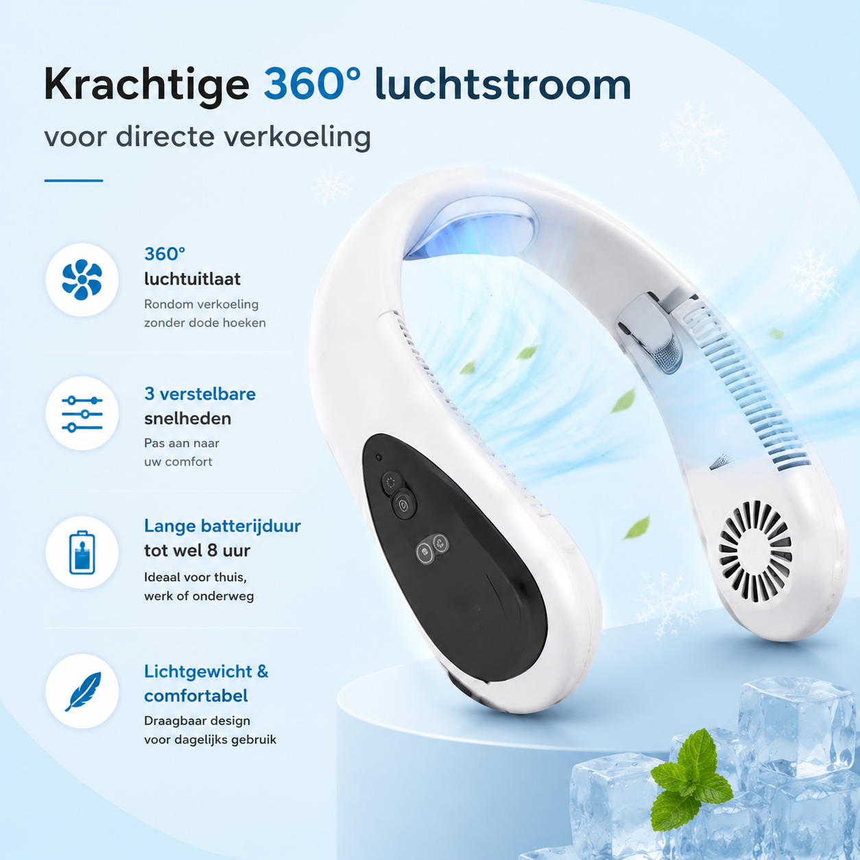 Fittershape Nek Airco – draagbare ventilator met koeling