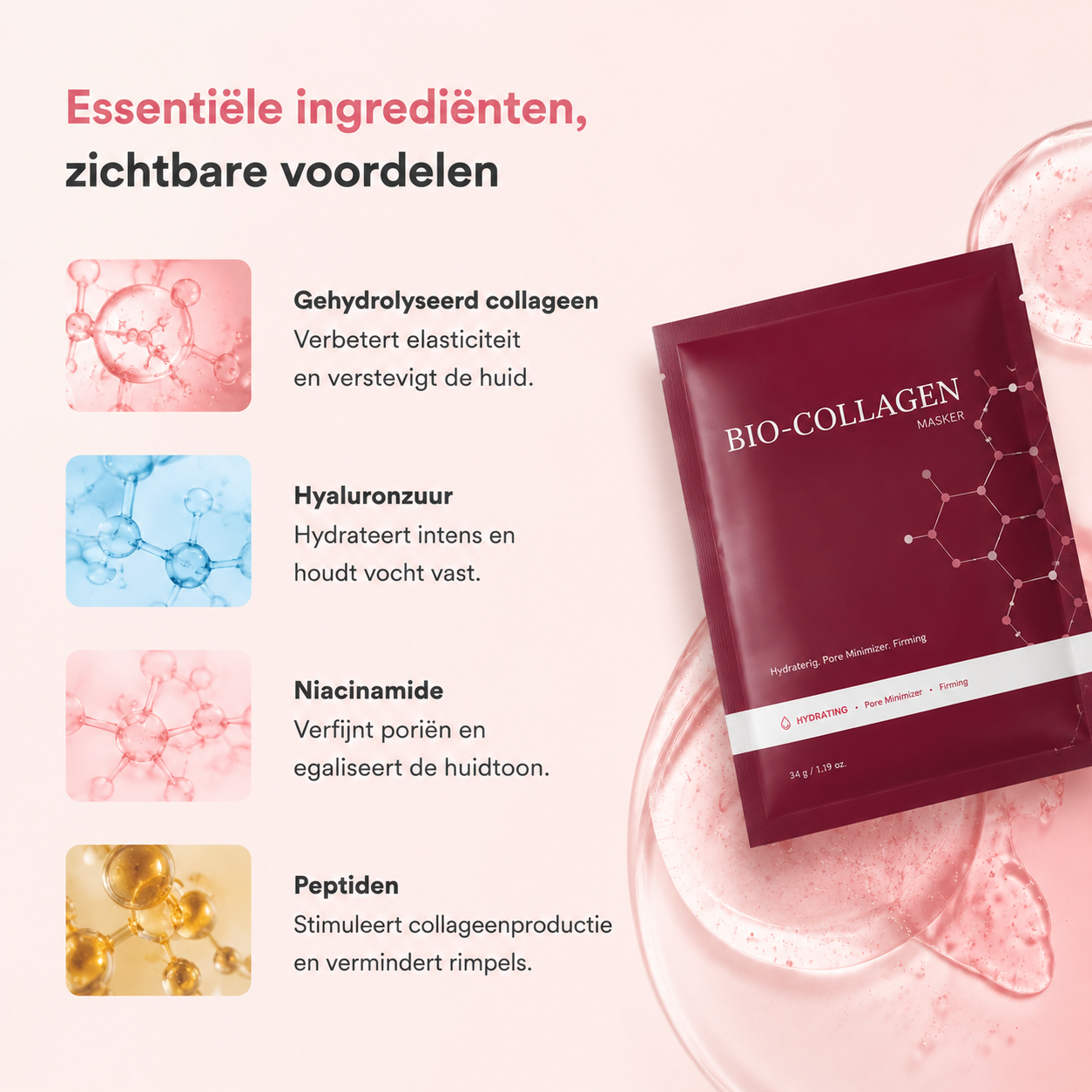 Fittershape Bio-Collagen Masker – hydraterend & anti-aging