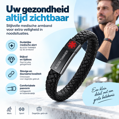 Fittershape Blood Thinner Medical Alert ID Bracelet – met magnetische sluiting