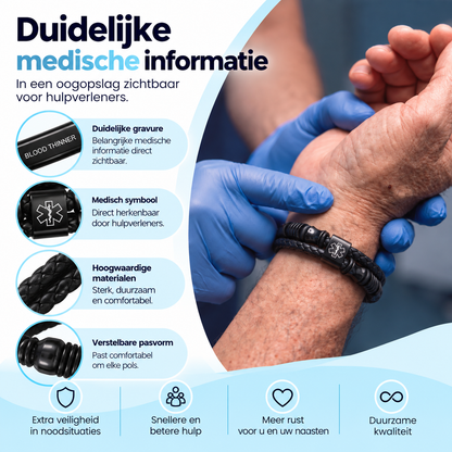 Fittershape Blood Thinner Medical Alert ID Bracelet – voor dames