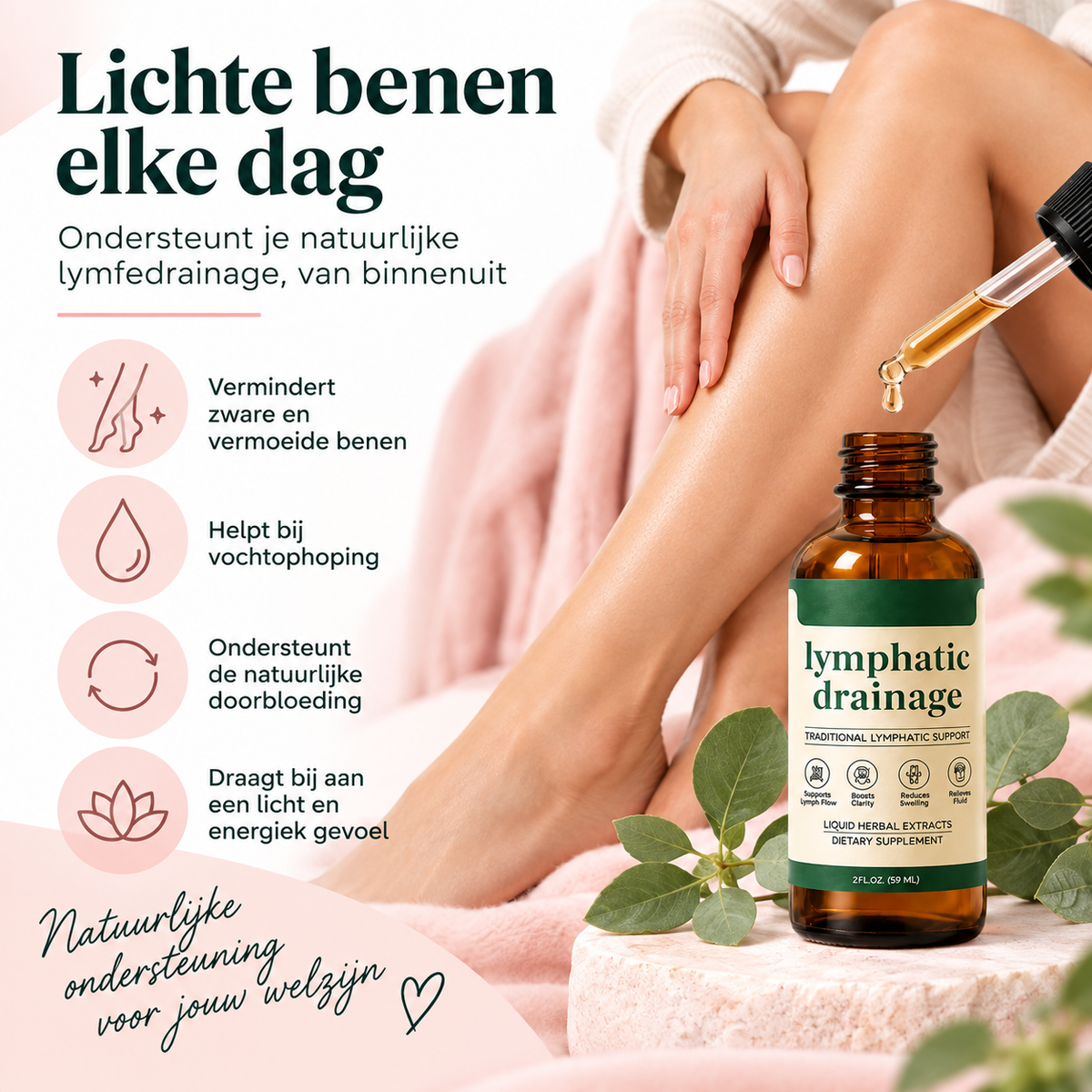 Fittershape Lymphatic Support Drops – voor lichtere benen & minder vocht