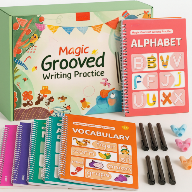 MagicTrace Herbruikbare Schrijf- en Leer Set – Maak Handwriting Leuk voor Kinderen