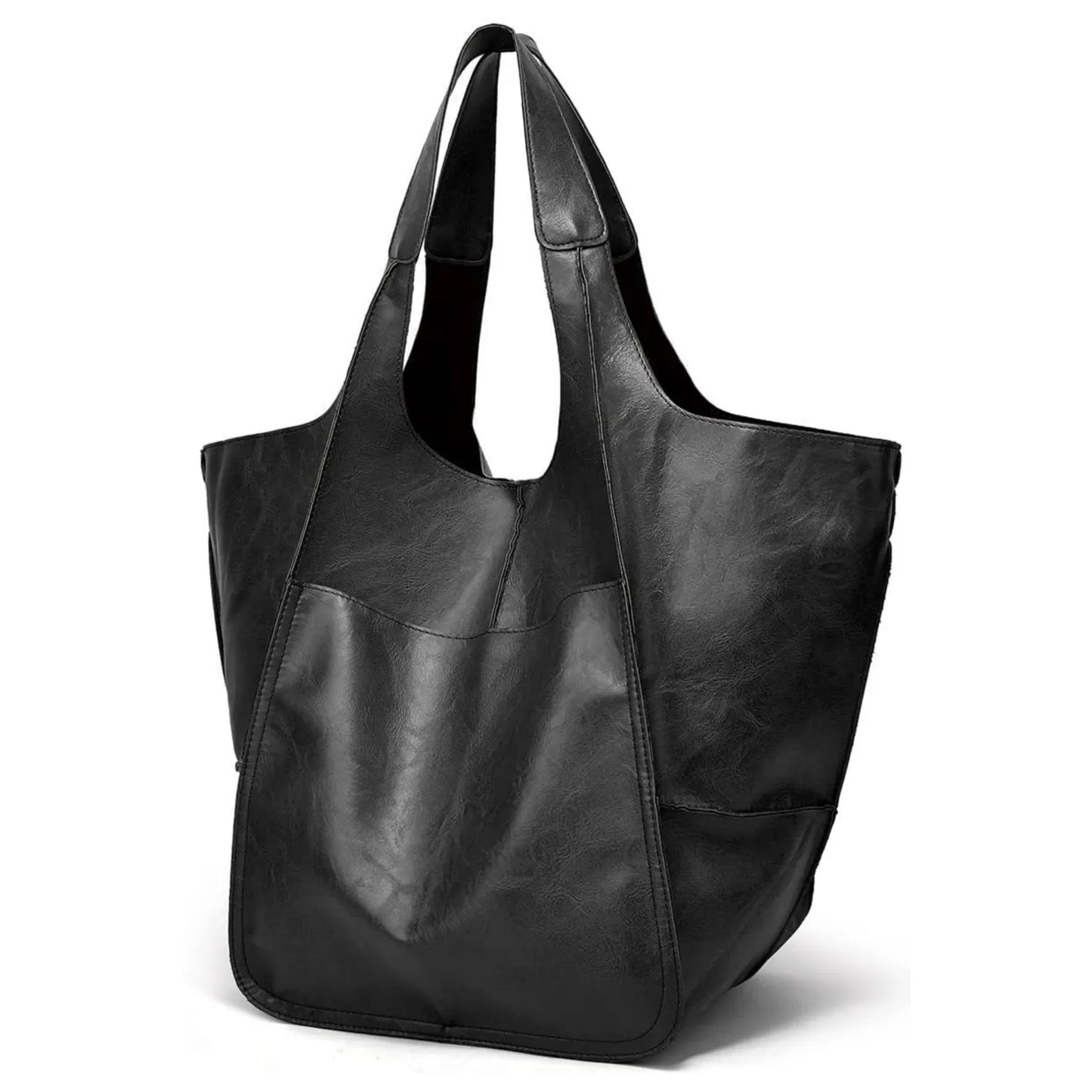 Vegan Leren Shopper – Ruim Ontwerp – Stevige Handvaten – Voor Dames