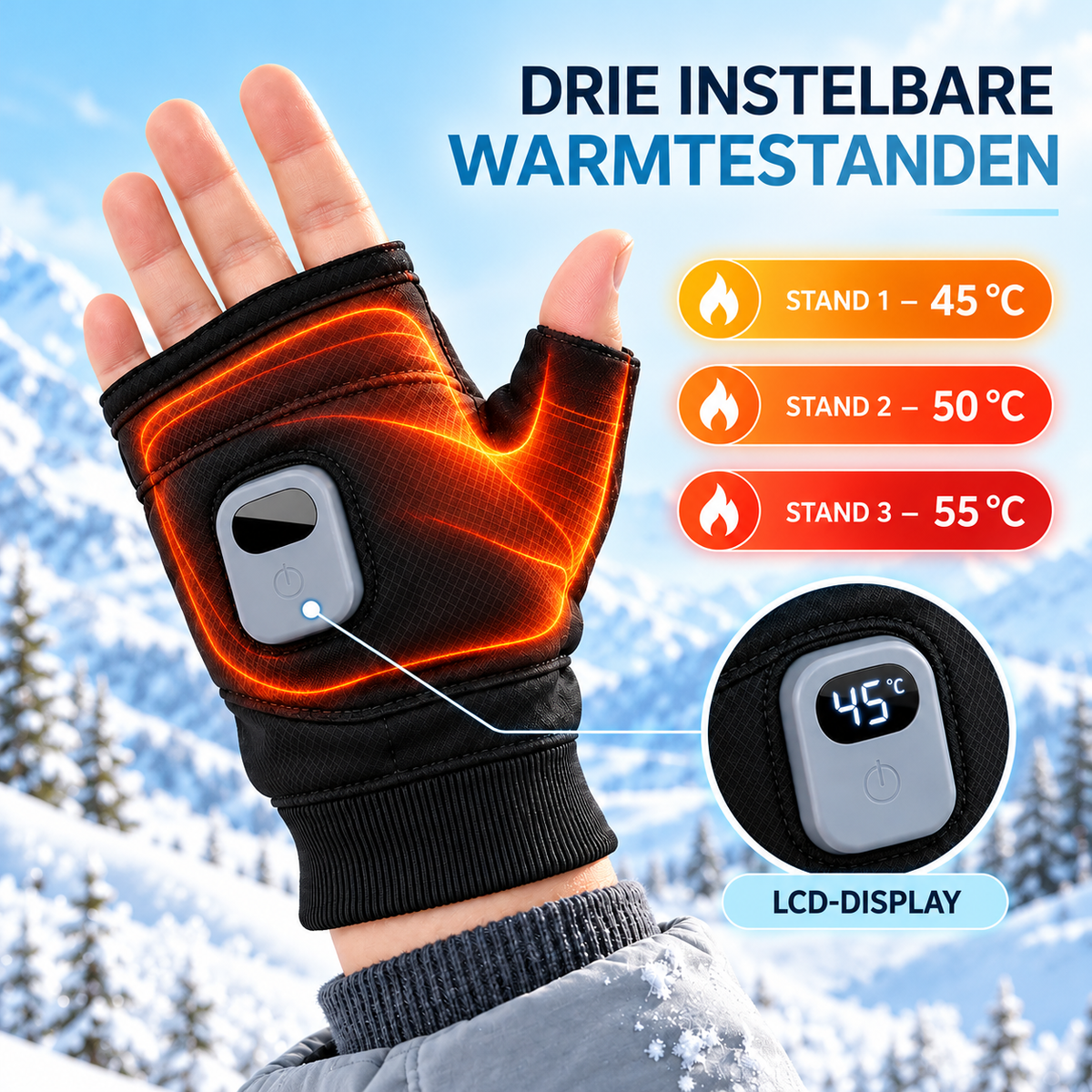 Fittershape Draagbare Verwarmde Handschoenen – draadloos & oplaadbaar