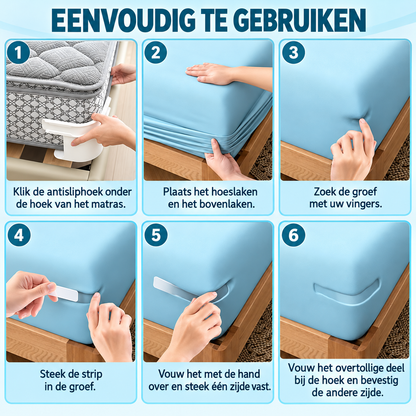 Fittershape No-Slip Bed Corner Clips – houdt uw hoeslakens op hun plek
