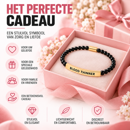 Fittershape Slim Black Blood Thinner Armband – voor dames