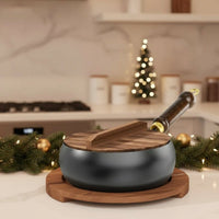 24 cm met houten deksel