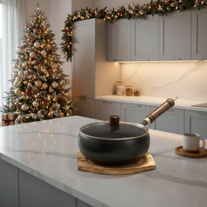 Wokpan – Houten Handvat – Non-stick Coating – Voor Roerbakken en Koken