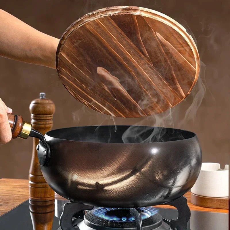 Wokpan – Houten Handvat – Non-stick Coating – Voor Roerbakken en Koken