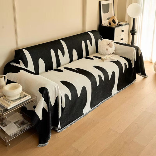 bankhoes met abstract patroon – stijlvolle bescherming voor bank of fauteuil