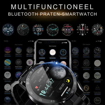SwissMotion Smartwatch - Multifunctionele Horloge met Lange Batterijduur