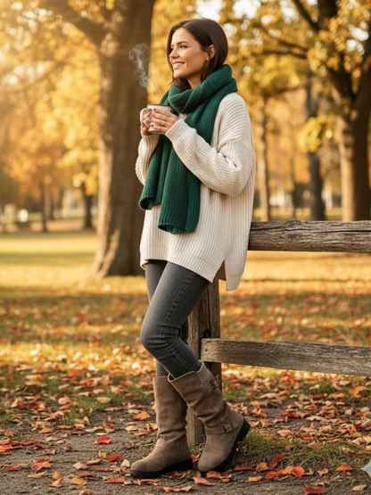 Dameslaarzen – Zwart Suède – Met Gesp – Winter Stijl