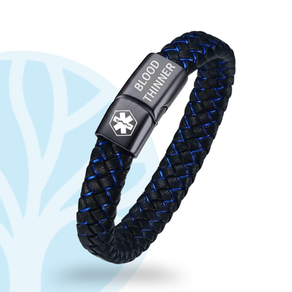 Fittershape Medical Alert Bracelet – herenmodel met lederen band