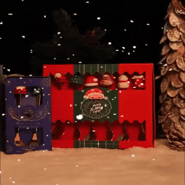 Kerst Bestek Set – Gouden Lepels en Vorken – Met Kerstfiguren