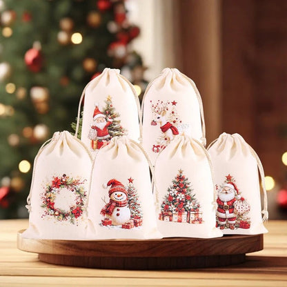 Kerst Cadeau verpakking zakjes – Set van 6 – Voor Kleine Cadeautjes en Sieraden