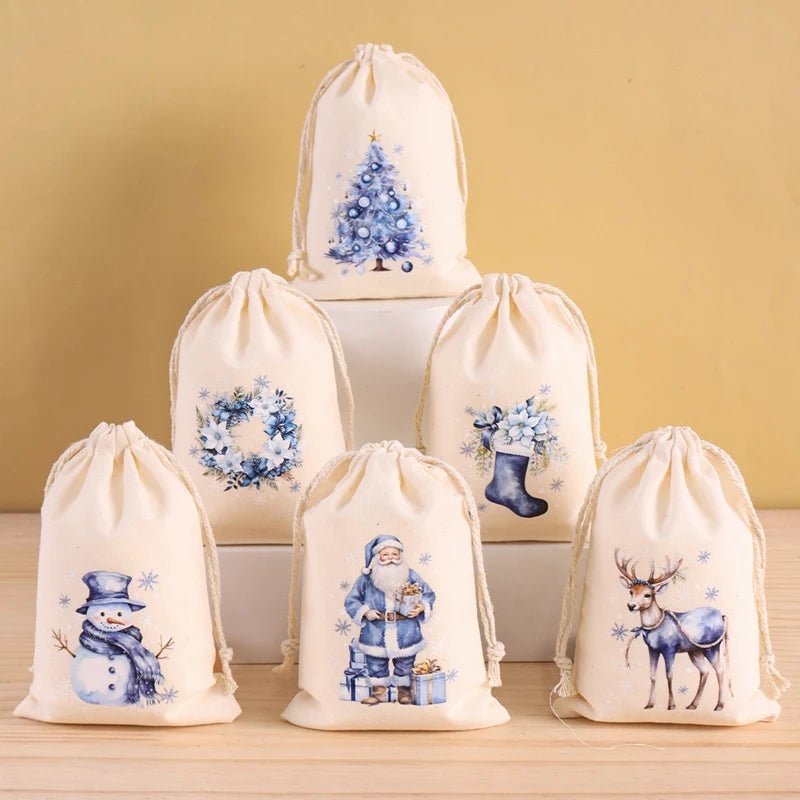 Kerst Cadeau verpakking zakjes – Set van 6 – Voor Kleine Cadeautjes en Sieraden