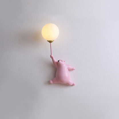 Wandlamp – Schattige Beer met Luchtballon – Voor Kinderkamer