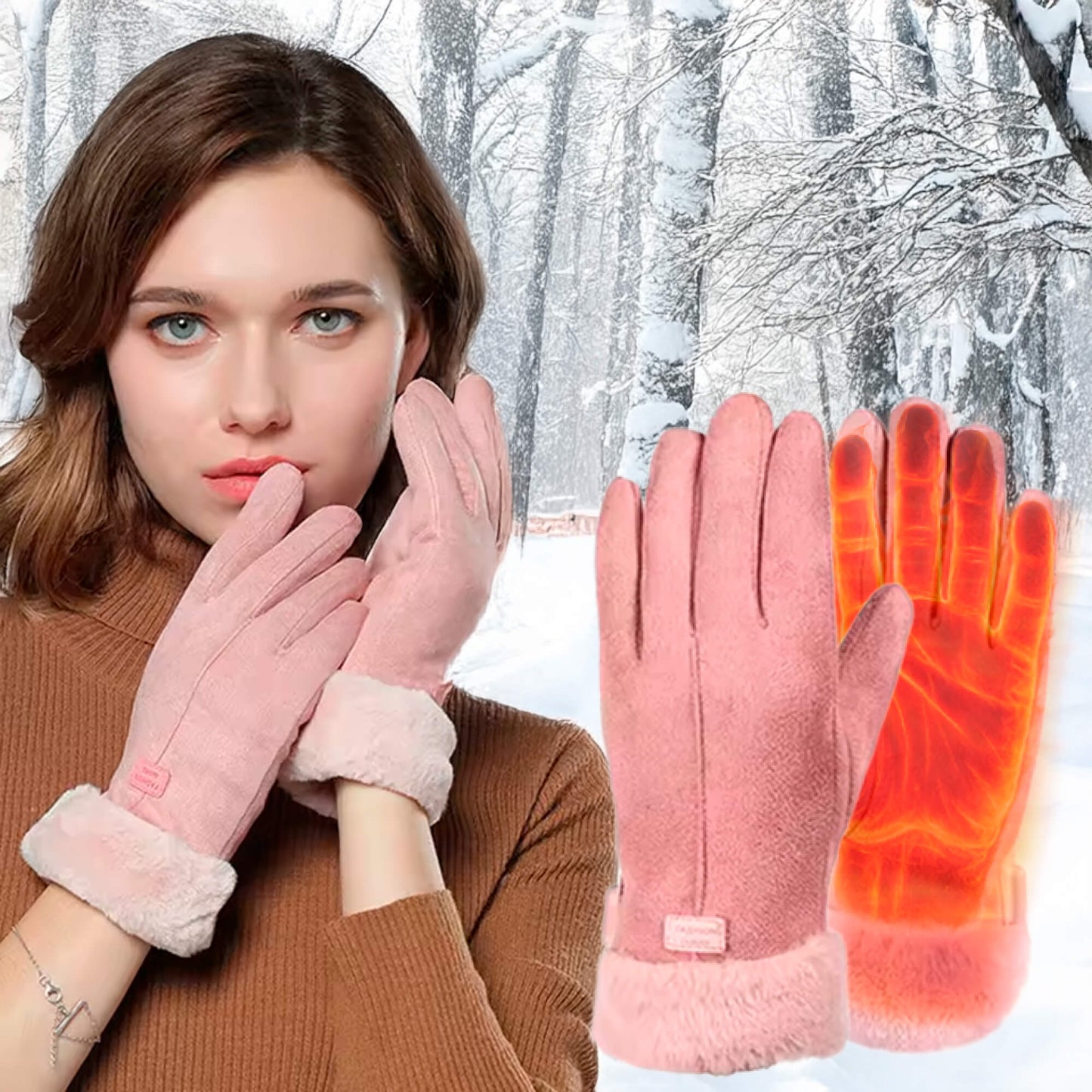 Verwarmde Leren Handschoenen – Elektrische verwarming – Voor koude dagen