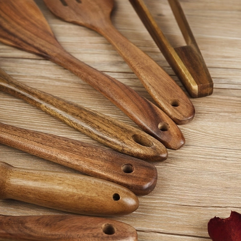 Houten Keukengerei Set – 7 Stuks – Voor Koken en Bakken