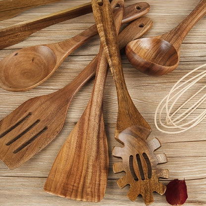 Houten Keukengerei Set – 7 Stuks – Voor Koken en Bakken