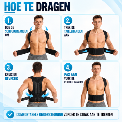 Fittershape PostuRise Houdingscorrector – verstelbaar & ademend
