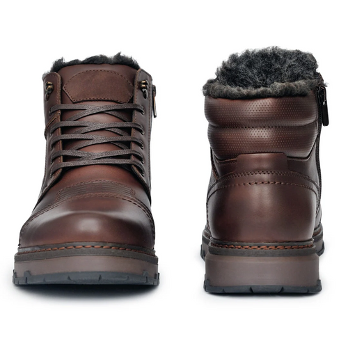 Heren Leren Boots – Warm Fleece Voering – Voor Koude Dagen
