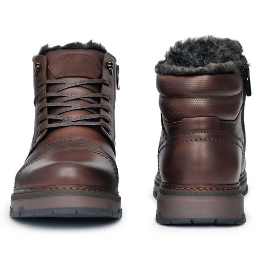Heren Leren Boots – Warm Fleece Voering – Voor Koude Dagen