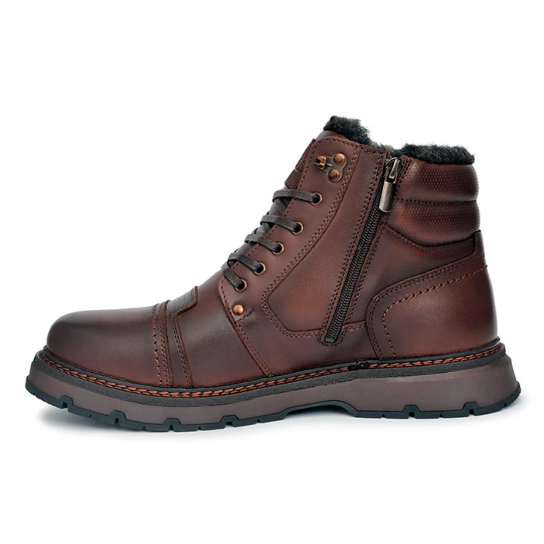 Heren Leren Boots – Warm Fleece Voering – Voor Koude Dagen