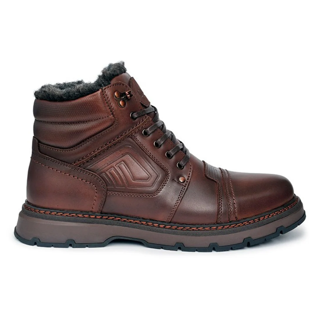Heren Leren Boots – Warm Fleece Voering – Voor Koude Dagen
