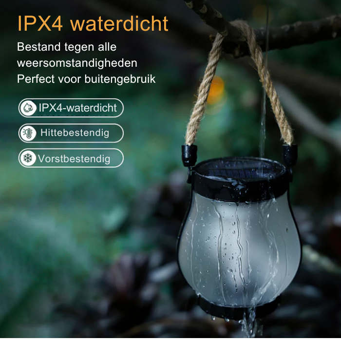 Zonne-energie lantaarn – Vlam effect – Waterdicht – Voor tuin & terras