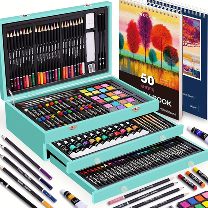 Kunstenaars Set – Houten Doos – Kleuren en Materialen – Voor Schilderen